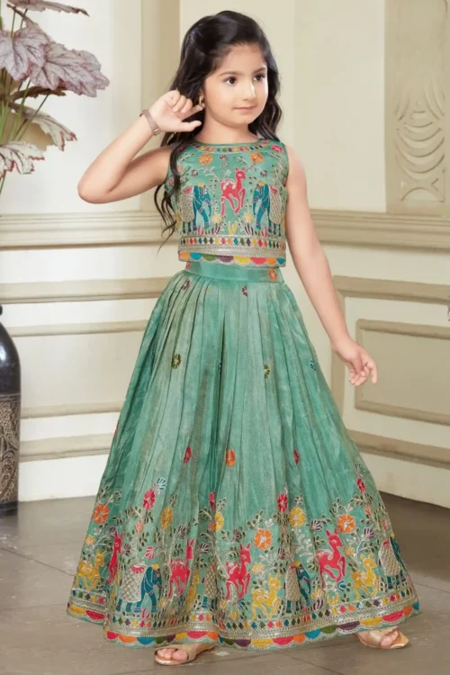 Silver Grey Embroidered Lehenga