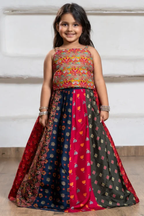 Silver Grey Embroidered Lehenga Choli For Girls3333